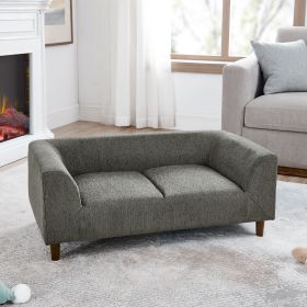 Pet sofa with backrest and armrests, modern rectangular pet sofa suitable for small and medium dogs, soft cushion comfortable dog sofa,--Dark gre